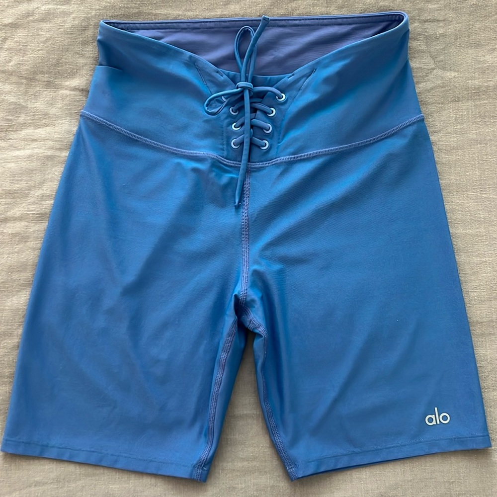 ALO Yoga Blue Bike Shorts